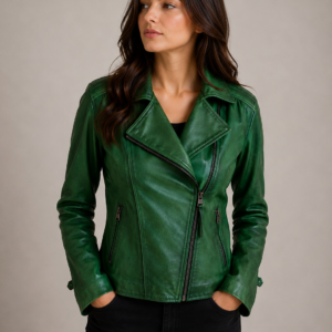 Green Classic Leather Jacket